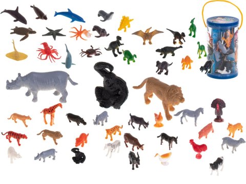 Figurki zwierzęta morskie dzikie zagrodowe dinozaury zestaw mix 48sztuk Figurki zwierzęta morskie dzikie zagrodowe dinozaury zestaw mix 48sztuk