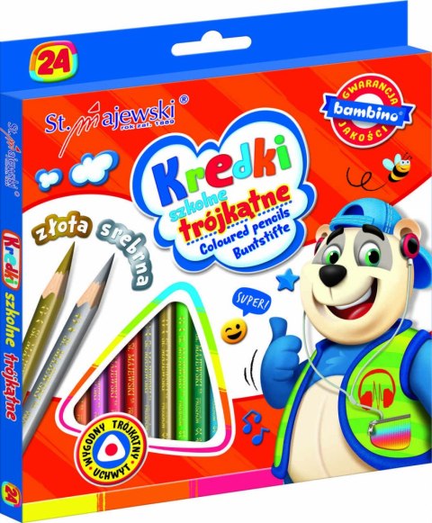 BAMBINO Kredki szkolne trójkątne 24 kolory BAMBINO Kredki szkolne trójkątne 24 kolory