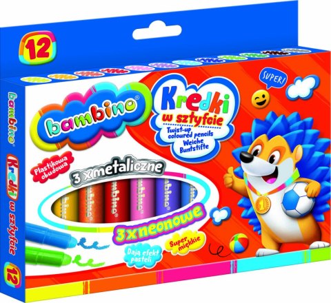 BAMBINO Kredki w sztyfcie 12 kolorów BAMBINO Kredki w sztyfcie 12 kolorów