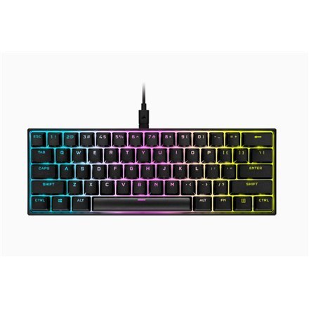 Corsair Mini Mechanical Gaming Keyboard K65 RGB On-Board Memory; Supported in iCUE, RGB LED light, NA, Wired, Black, Speed Swit