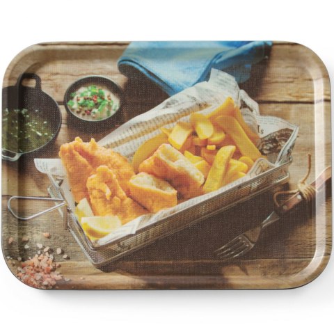 Taca antypoślizgowa do serwowania tasty fish & chips 330 x 430 mm - Hendi 508022 Taca antypoślizgowa do serwowania tasty fish & chips 330 x 430 mm - Hendi 508022