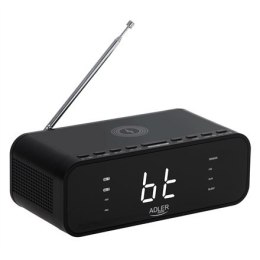 Adler Alarm Clock with Wireless Charger AD 1192B AUX in, Black, Alarm function