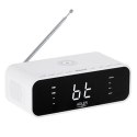 Adler Alarm Clock with Wireless Charger AD 1192W	 AUX in, White, Alarm function