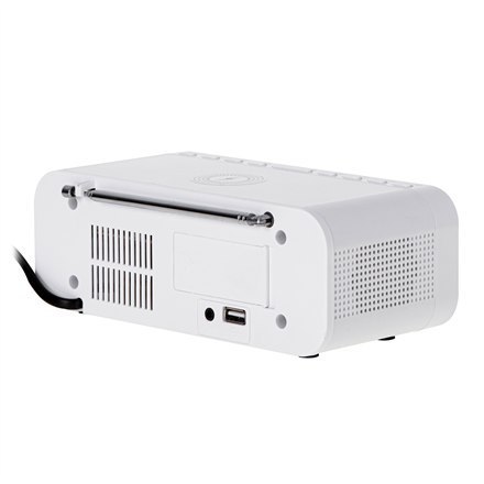 Adler Alarm Clock with Wireless Charger AD 1192W	 AUX in, White, Alarm function