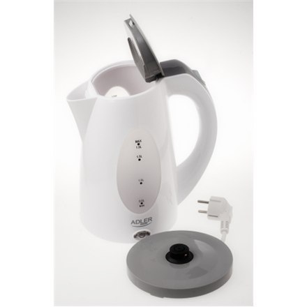Adler Kettle AD 1208 Standard, Plastic, White, 2000 W, 360° rotational base, 1.8 L Adler Kettle AD 1208 Standard, Plastic, White, 2000 W, 360° rotational base, 1.8 L