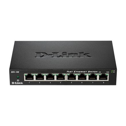D-Link Ethernet Switch DES-108/E Unmanaged, Desktop, 10/100 Mbps (RJ-45) ports quantity 8 D-Link Ethernet Switch DES-108/E Unmanaged, Desktop, 10/100 Mbps (RJ-45) ports quantity 8