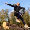 Kasztanowaty konik hobby horse duży A3 kantar HH