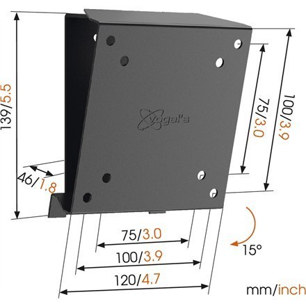 Vogels Wall mount, MA1010-A1, Tilt, 17-26 ", Maximum weight (capacity) 30 kg, VESA 75x75, 100x100 mm, Black Vogels Wall mount, MA1010-A1, Tilt, 17-26 ", Maximum weight (capacity) 30 kg, VESA 75x75, 100x100 mm, Black