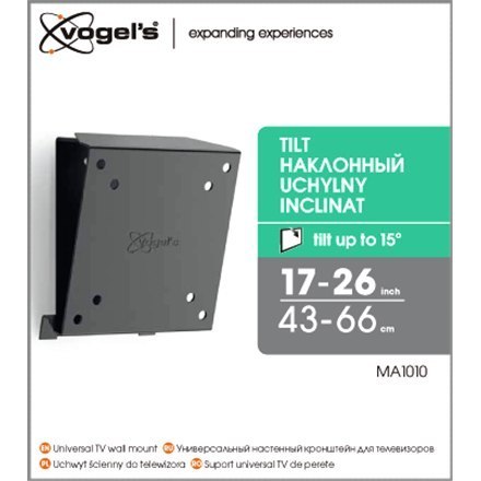 Vogels Wall mount, MA1010-A1, Tilt, 17-26 ", Maximum weight (capacity) 30 kg, VESA 75x75, 100x100 mm, Black Vogels Wall mount, MA1010-A1, Tilt, 17-26 ", Maximum weight (capacity) 30 kg, VESA 75x75, 100x100 mm, Black