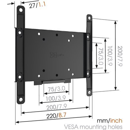 Vogels Wall mount, MA2000-A1, Fixed, 26-40 ", Maximum weight (capacity) 30 kg, VESA 75x75, 100x100, 200x100, 200x200 mm, Black Vogels Wall mount, MA2000-A1, Fixed, 26-40 ", Maximum weight (capacity) 30 kg, VESA 75x75, 100x100, 200x100, 200x200 mm, Black
