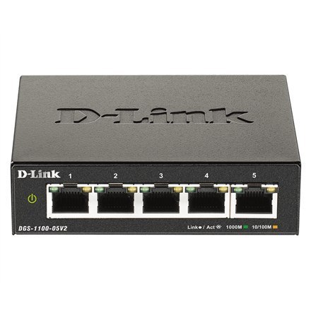 D-Link Smart Managed Switch DGS-1100-05V2/E Managed L2, Rackmountable, 1 Gbps (RJ-45) ports quantity 5 D-Link Smart Managed Switch DGS-1100-05V2/E Managed L2, Rackmountable, 1 Gbps (RJ-45) ports quantity 5
