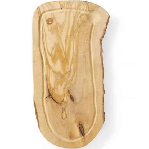 Deska do serwowania z drewna oliwnego z rowkiem 400 x 250 x 18 mm - Hendi 505212 Deska do serwowania z drewna oliwnego z rowkiem 400 x 250 x 18 mm - Hendi 505212