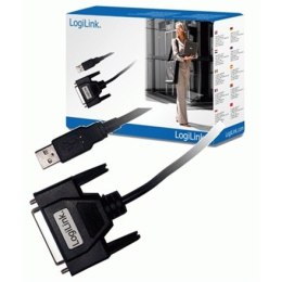 Logilink USB 2.0 adapter to Paralel (LPT) DB25 , 1,8m DB25, USB A male