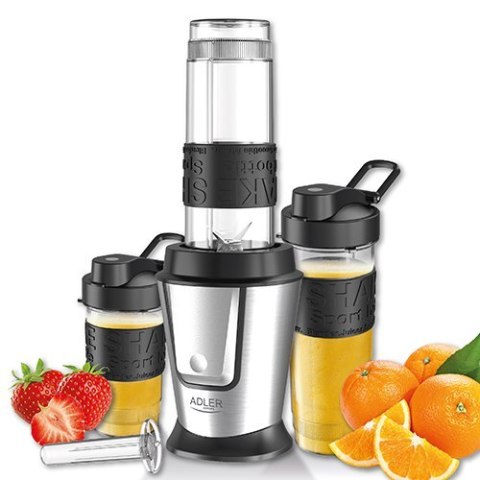 Adler Blender AD 4081 Tabletop, 800 W, Jar material BPA Free Plastic, Jar capacity 0.57 and 0.4 L, Ice crushing, Black/Stainless Adler Blender AD 4081 Tabletop, 800 W, Jar material BPA Free Plastic, Jar capacity 0.57 and 0.4 L, Ice crushing, Black/Stainless