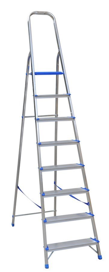 DRABINA ALUMINIOWA WOLNOSTOJĄCA 250CM 7 STOPNI + PODEST DRABINA ALUMINIOWA WOLNOSTOJĄCA 250CM 7 STOPNI + PODEST