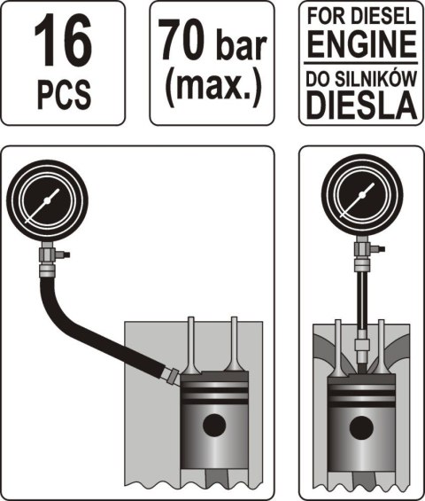 MIERNIK CIŚNIENIA SPRĘŻANIA DIESEL 16 CZĘŚCI MIERNIK CIŚNIENIA SPRĘŻANIA DIESEL 16 CZĘŚCI