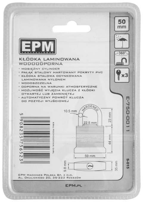 KŁÓDKA LAMINOWANA S-015 50MM KŁÓDKA LAMINOWANA S-015 50MM