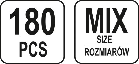 ZESTAW PRZELOTEK GUMOWYCH 180SZT MIX ZESTAW PRZELOTEK GUMOWYCH 180SZT MIX