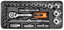 KLUCZE NASADOWE 1/2'' ZESTAW 27 SZTUK