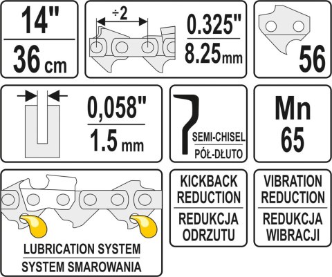 ŁAŃCUCH TNĄCY DO PILARKI 14'' .325 1.5MM 56Z ŁAŃCUCH TNĄCY DO PILARKI 14'' .325 1.5MM 56Z