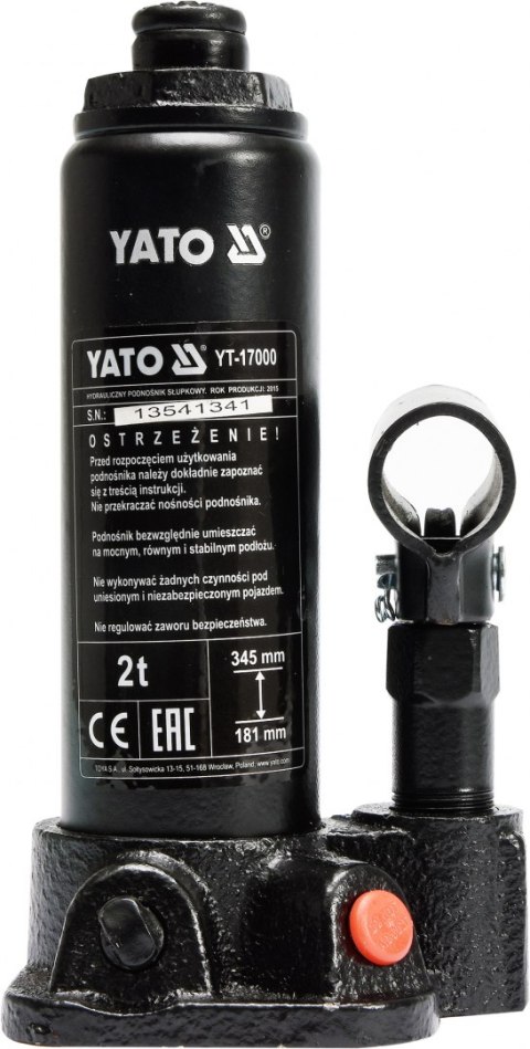 PODNOŚNIK HYDRAULICZNY SŁUPKOWY 2T PODNOŚNIK HYDRAULICZNY SŁUPKOWY 2T