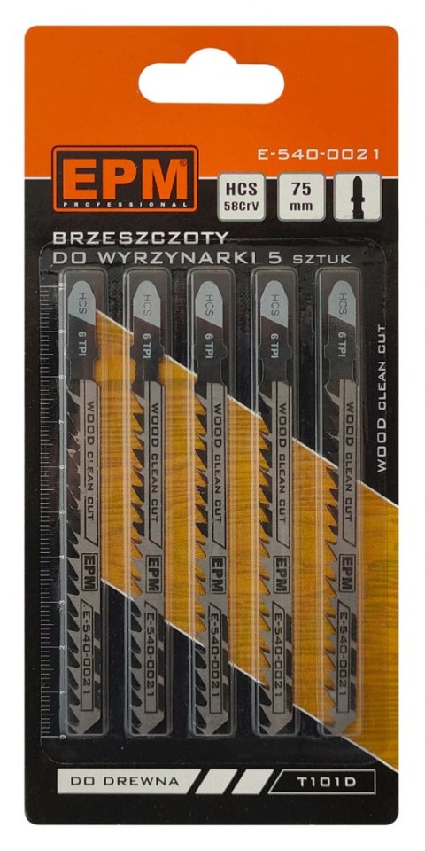 BRZESZCZOT DO WYRZYNARKI 100MM 6TPI DREWNO T101D 5 SZTUK BRZESZCZOT DO WYRZYNARKI 100MM 6TPI DREWNO T101D 5 SZTUK