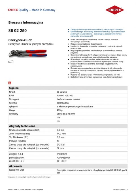 SZCZYPCE-KLUCZ 250MM SZCZYPCE-KLUCZ 250MM