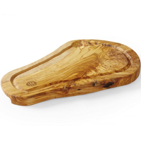 Deska do serwowania z drewna oliwnego z rowkiem 300 x 210 x 18 mm - Hendi 505199 Deska do serwowania z drewna oliwnego z rowkiem 300 x 210 x 18 mm - Hendi 505199