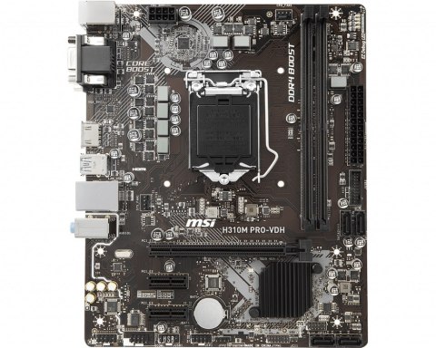 MSI H310M PRO-VDH Processor family Intel, Processor socket LGA1151, DDR4 DIMM, Memory slots 2, Supported hard disk drive interf