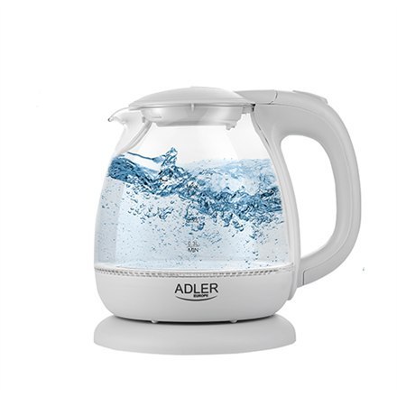 Adler Kettle AD 1283G Standard, 1100 W, 1 L, Plastic/Glass, Grey, 360° rotational base Adler Kettle AD 1283G Standard, 1100 W, 1 L, Plastic/Glass, Grey, 360° rotational base