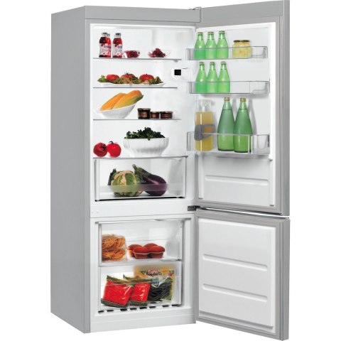 INDESIT Refrigerator LI6 S1E S Energy efficiency class F, Free standing, Combi, Height 158.8 cm, Fridge net capacity 197 L, Free