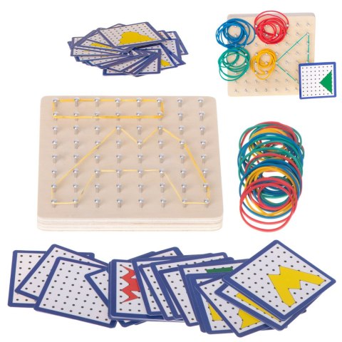 Geoboard geoplan drewniana układanka tworzenie kształtów z gumek Geoboard geoplan drewniana układanka tworzenie kształtów z gumek