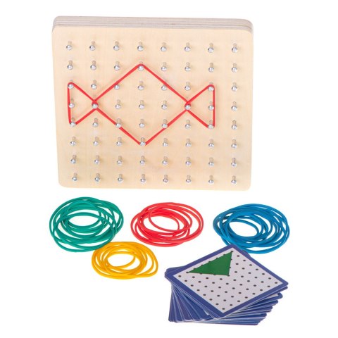Geoboard geoplan drewniana układanka tworzenie kształtów z gumek Geoboard geoplan drewniana układanka tworzenie kształtów z gumek
