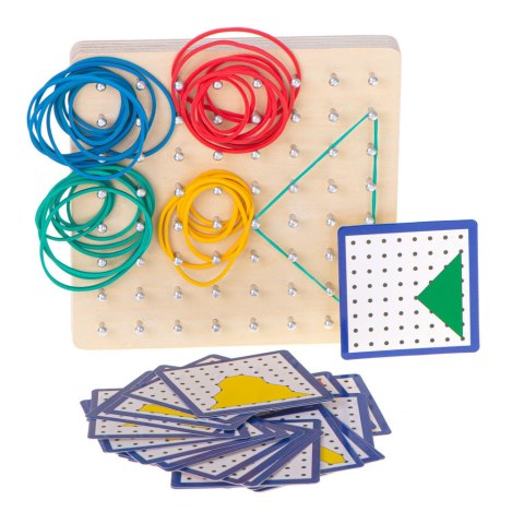 Geoboard geoplan drewniana układanka tworzenie kształtów z gumek Geoboard geoplan drewniana układanka tworzenie kształtów z gumek