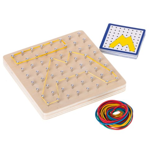 Geoboard geoplan drewniana układanka tworzenie kształtów z gumek Geoboard geoplan drewniana układanka tworzenie kształtów z gumek