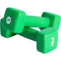 Pure2Improve P2I201400 Dumbbells, 2 pcs, 2 kg, Green, Neoprene