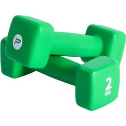 Pure2Improve P2I201400 Dumbbells, 2 pcs, 2 kg, Green, Neoprene