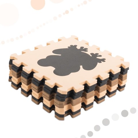 Puzzle piankowe mata dla dzieci 9el. beż-brąz-czarny 85cm x 85cm x 1cm Puzzle piankowe mata dla dzieci 9el. beż-brąz-czarny 85cm x 85cm x 1cm