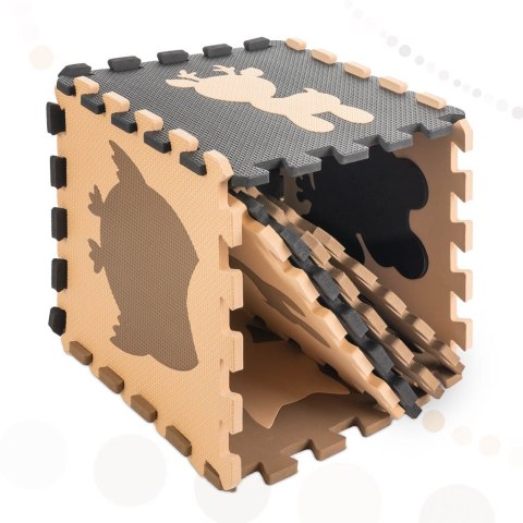 Puzzle piankowe mata dla dzieci 9el. beż-brąz-czarny 85cm x 85cm x 1cm Puzzle piankowe mata dla dzieci 9el. beż-brąz-czarny 85cm x 85cm x 1cm