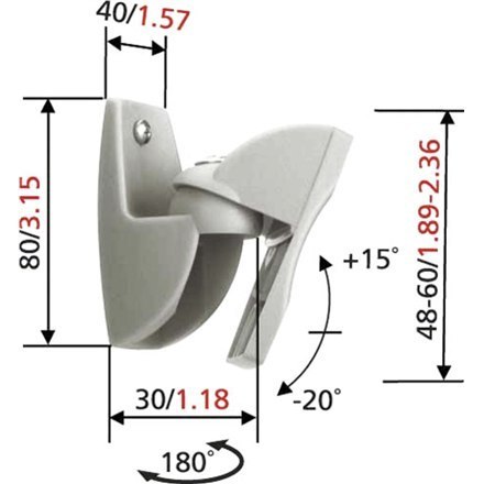 Vogels Loudspeaker Wall mount, VLB500 2 pcs., Turn, Tilt, Maximum weight (capacity) 5 kg, Black Vogels Loudspeaker Wall mount, VLB500 2 pcs., Turn, Tilt, Maximum weight (capacity) 5 kg, Black
