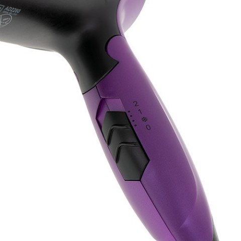 Adler Hair Dryer AD 2260 1600 W, Number of temperature settings 2, Black/Purple Adler Hair Dryer AD 2260 1600 W, Number of temperature settings 2, Black/Purple
