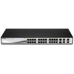 D-LINK DES-1210-28P, przełącznik WEB Smart III z 24 portami PoE 10/100 Mb/s i 2 portami 10/100/1000 Mb/s oraz 2 portami Combo 10