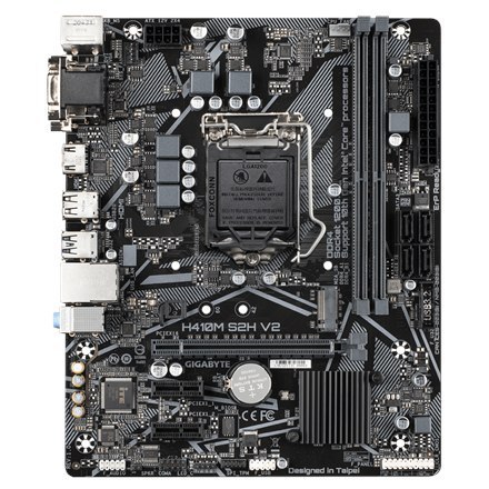 Gigabyte H410M S2H V2 1.0 M/B Rodzina procesorów Intel, Gniazdo procesora LGA1200, Pamięć DDR4 DIMM, Gniazda pamięci 2, Obsługiw