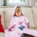 Kocyk do wózka fotelika samochodowego różowy minky