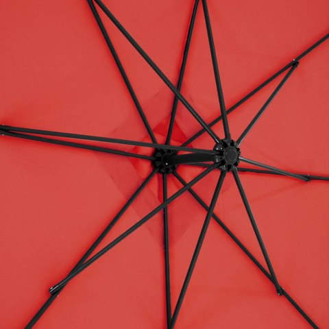 Parasol ogrodowy na wysięgniku kwadratowy 250 x 250 cm czerwony Parasol ogrodowy na wysięgniku kwadratowy 250 x 250 cm czerwony