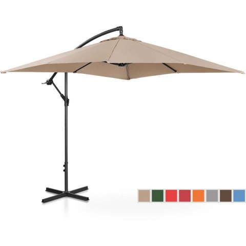 Parasol ogrodowy na wysięgniku kwadratowy 250 x 250 cm kremowy Parasol ogrodowy na wysięgniku kwadratowy 250 x 250 cm kremowy