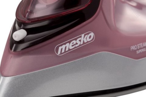 Mesko Iron MS 5028 Steam Iron, 2600 W, Continuous steam 35 g/min, Steam boost performance 60 g/min, Pink/Grey Mesko Iron MS 5028 Steam Iron, 2600 W, Continuous steam 35 g/min, Steam boost performance 60 g/min, Pink/Grey