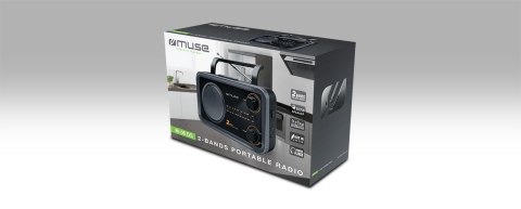 Muse 2-bands portable radio M-06DS Grey, AUX in Muse 2-bands portable radio M-06DS Grey, AUX in