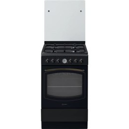 INDESIT Cooker IS5G8MHA/E Hob type Gas, Oven type Electric, Black, Width 50 cm, Grilling, 60 L, Depth 60 cm