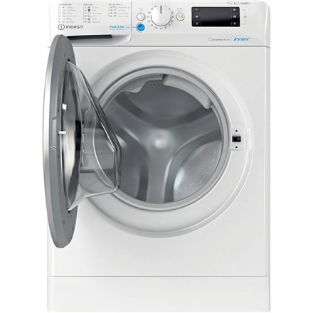 INDESIT Pralka z suszarką BDE 76435 9WS EE Klasa efektywności energetycznej D, Załadunek od przodu, Pojemność prania 7 kg, 1400 INDESIT Pralka z suszarką BDE 76435 9WS EE Klasa efektywności energetycznej D, Załadunek od przodu, Pojemność prania 7 kg, 1400